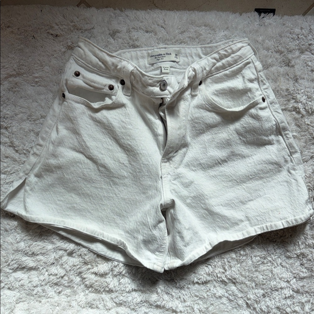 Abercrombie & Fitch Off-White Jean Shorts